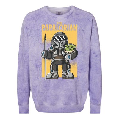 The Papalorian Alien Father Parody Colorblast Crewneck Sweatshirt