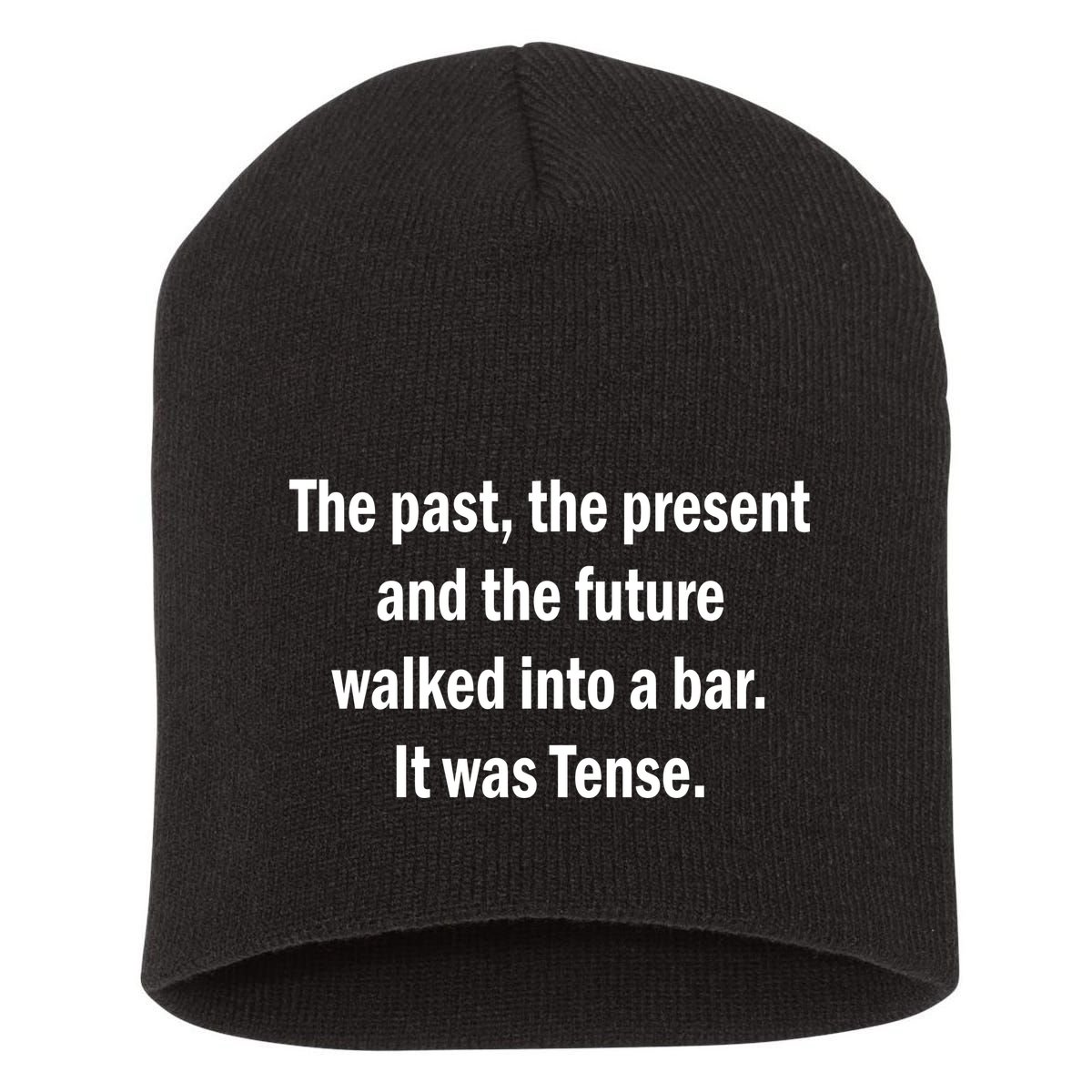 The Past Present Future Tense Bar Short Acrylic Beanie