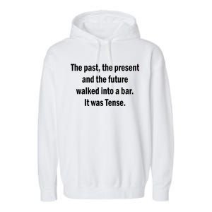 The Past Present Future Tense Bar Garment-Dyed Fleece Hoodie