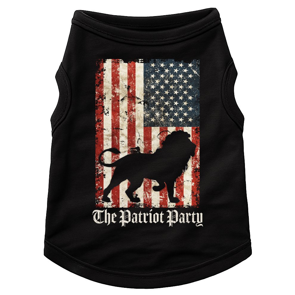 The Patriot Party Lion Distressed Flag Doggie Tank