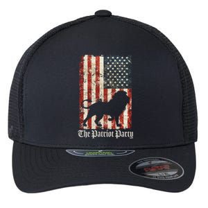 The Patriot Party Lion Distressed Flag Flexfit Unipanel Trucker Cap