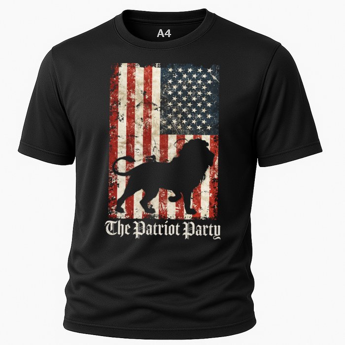 The Patriot Party Lion Distressed Flag Cooling Performance Crew T-Shirt