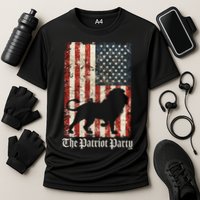 The Patriot Party Lion Distressed Flag Cooling Performance Crew T-Shirt