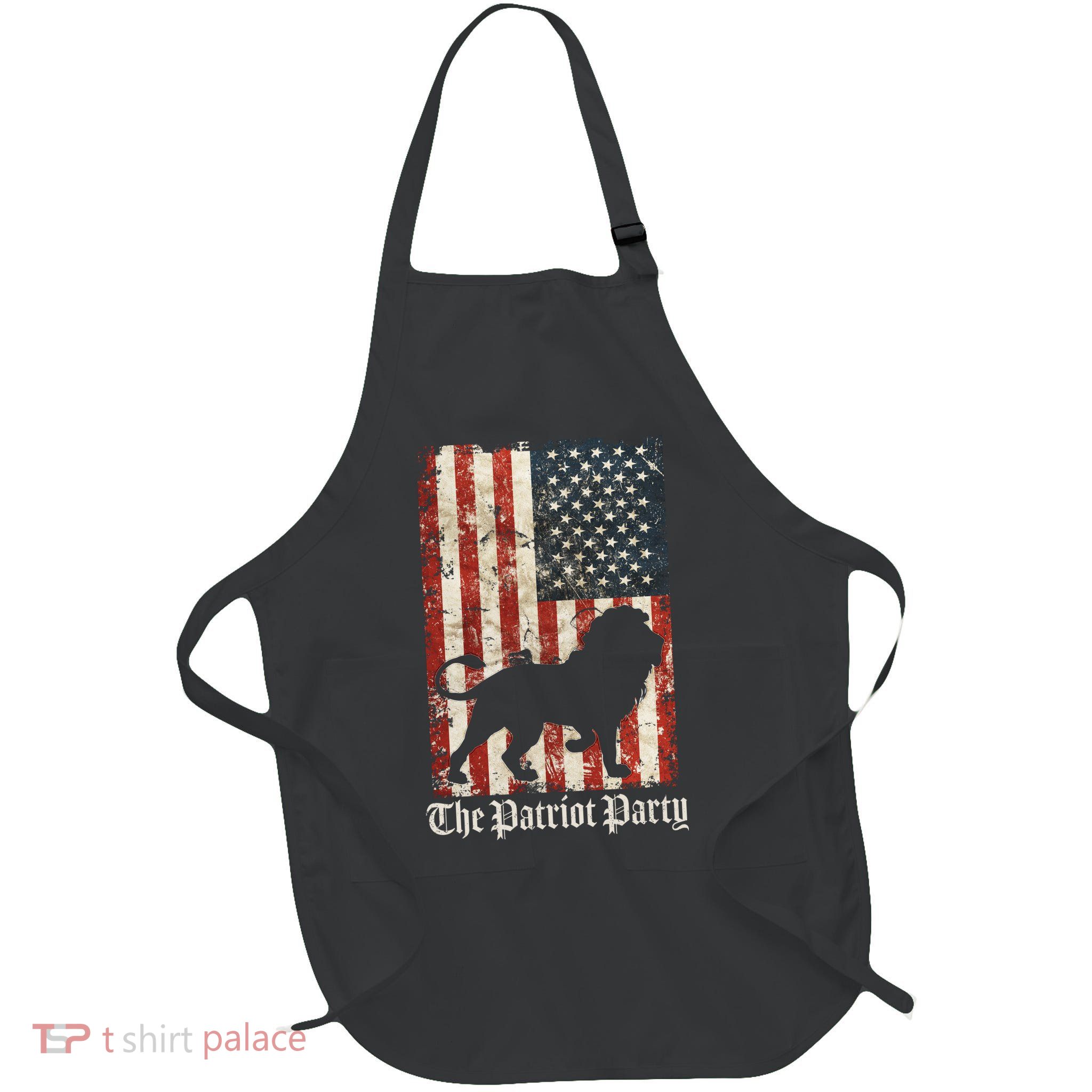 The Patriot Party Lion Distressed Flag Full-Length Apron With Pockets