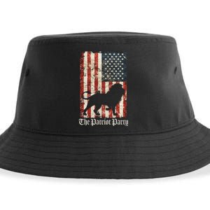 The Patriot Party Lion Distressed Flag Sustainable Bucket Hat