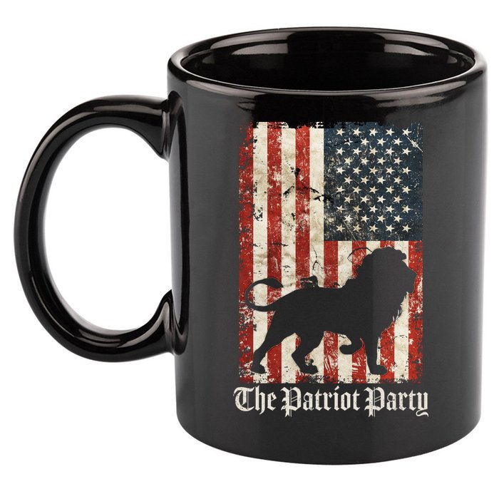The Patriot Party Lion Distressed Flag 11oz C Handle Ceramic Mug