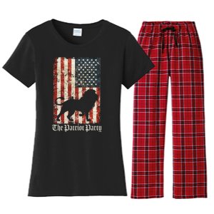 The Patriot Party Lion Distressed Flag Women's Flannel Pajama Set