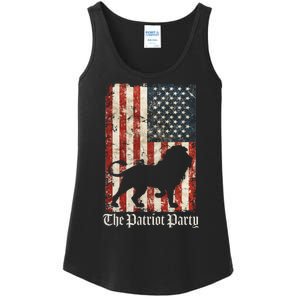 The Patriot Party Lion Distressed Flag Ladies Essential Tank