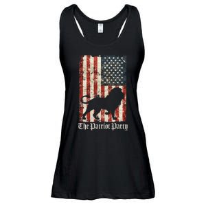 The Patriot Party Lion Distressed Flag Ladies Essential Flowy Tank