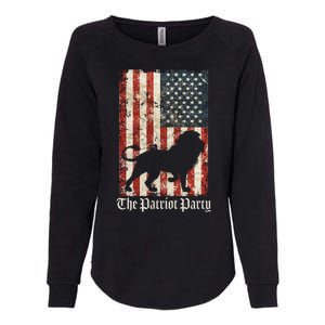 The Patriot Party Lion Distressed Flag Womens California Wash Sweatshirt