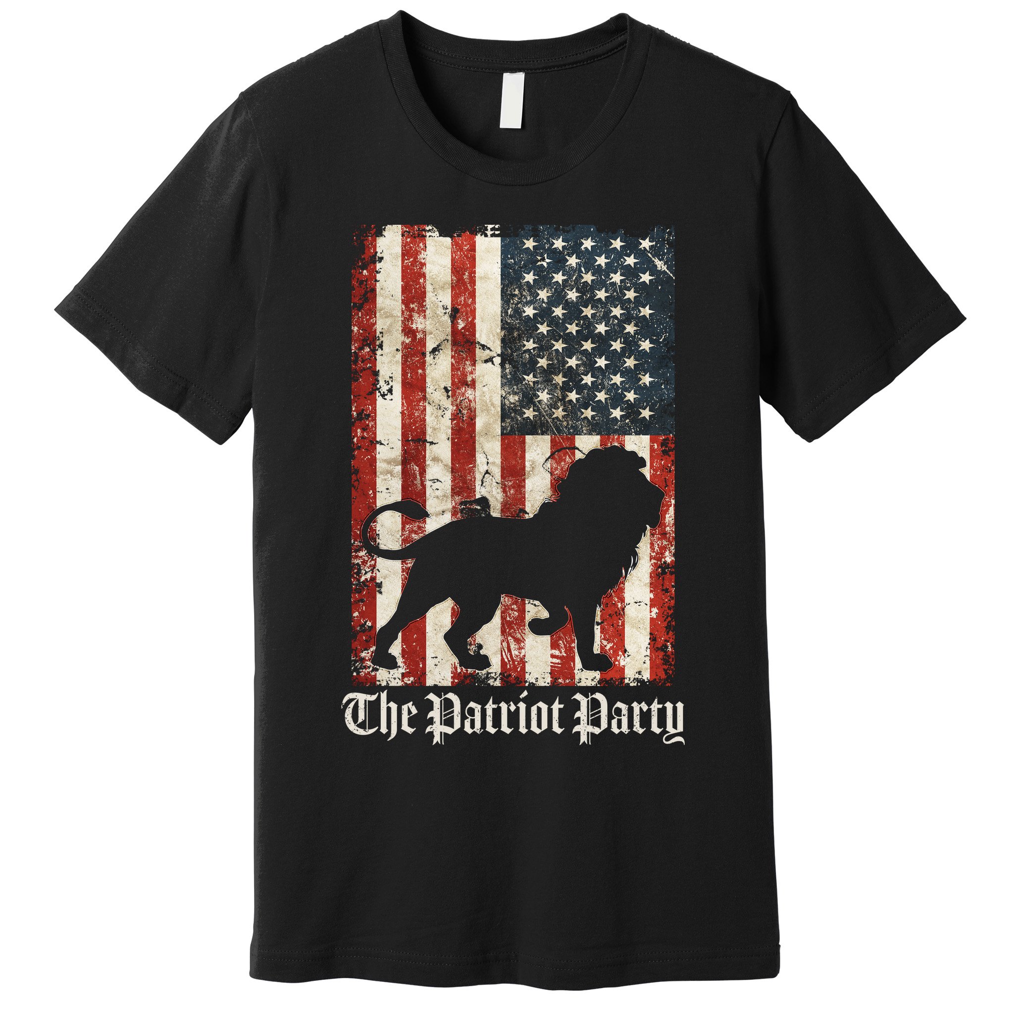 The Patriot Party Lion Distressed Flag Premium T-Shirt