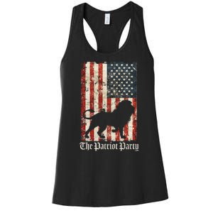 The Patriot Party Lion Distressed Flag Women's Racerback Tank