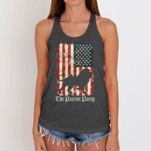 The Patriot Party Lion Distressed Flag Women's Knotted Racerback Tank