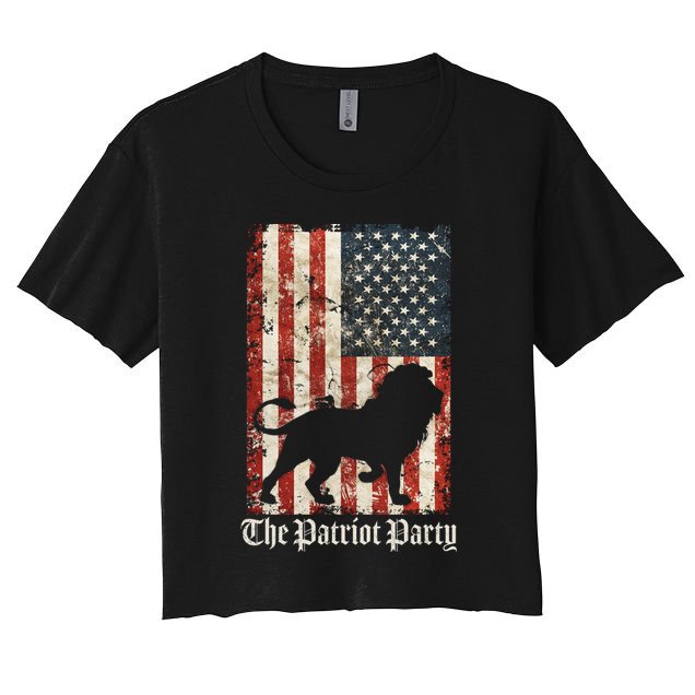 The Patriot Party Lion Distressed Flag Crop Top
