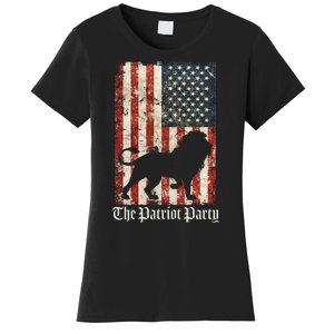 The Patriot Party Lion Distressed Flag Women's T-Shirt