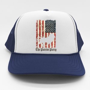 The Patriot Party Lion Distressed Flag Trucker Hat