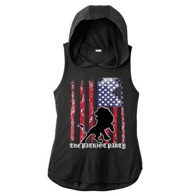 The Patriot Party USA Flag Ladies PosiCharge Tri-Blend Wicking Draft Hoodie Tank