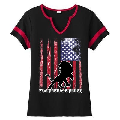 The Patriot Party USA Flag Ladies Halftime Notch Neck Tee