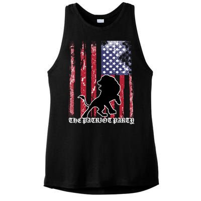 The Patriot Party USA Flag Ladies PosiCharge Tri-Blend Wicking Tank