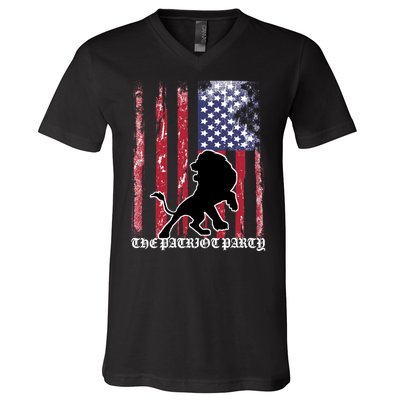 The Patriot Party USA Flag V-Neck T-Shirt