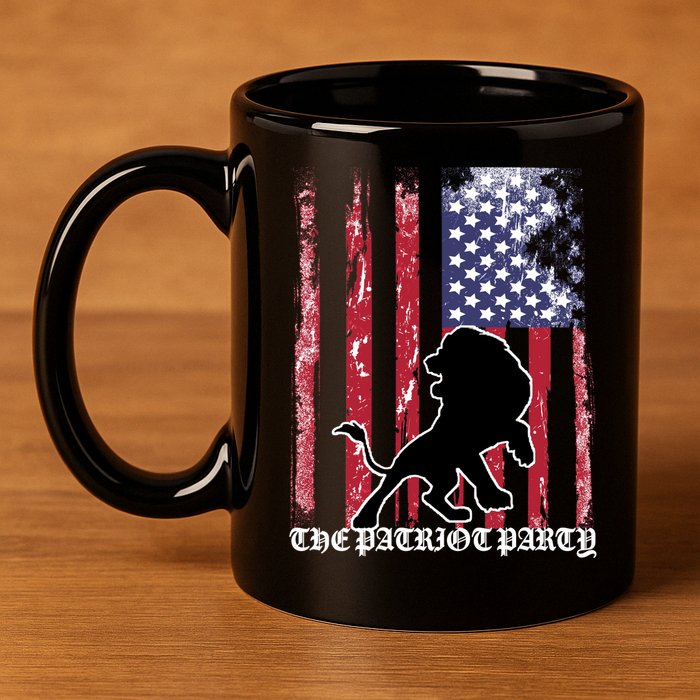 The Patriot Party USA Flag 11oz C Handle Ceramic Mug