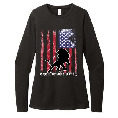 The Patriot Party USA Flag Womens CVC Long Sleeve Shirt