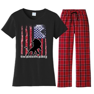 The Patriot Party USA Flag Women's Flannel Pajama Set