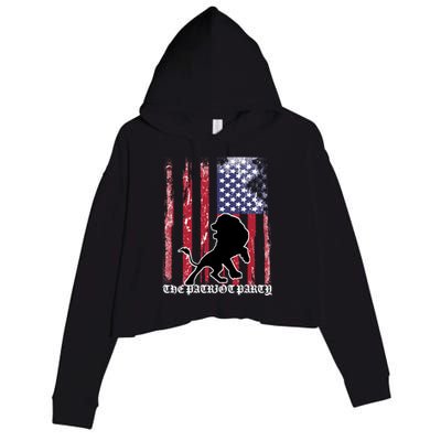 The Patriot Party USA Flag Crop Fleece Hoodie