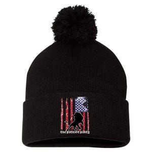 The Patriot Party USA Flag Pom Pom 12in Knit Beanie