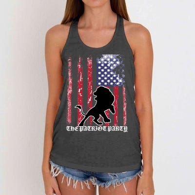 The Patriot Party USA Flag Women's Knotted Racerback Tank