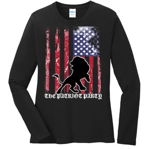 The Patriot Party USA Flag Ladies Long Sleeve Shirt