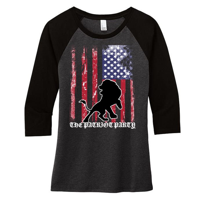 The Patriot Party USA Flag Women's Tri-Blend 3/4-Sleeve Raglan Shirt