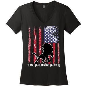 The Patriot Party USA Flag Women's V-Neck T-Shirt