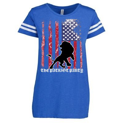 The Patriot Party USA Flag Enza Ladies Jersey Football T-Shirt