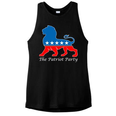 The Patriot Party USA United States of America Ladies PosiCharge Tri-Blend Wicking Tank