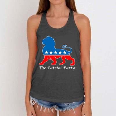 The Patriot Party USA United States of America Women's Knotted Racerback Tank