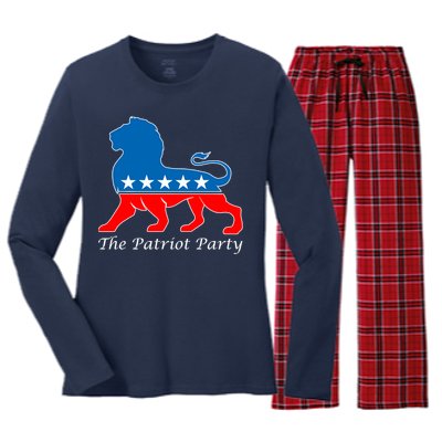 The Patriot Party USA United States of America Women's Long Sleeve Flannel Pajama Set 