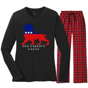 The Patriotic Party Women's Long Sleeve Flannel Pajama Set 