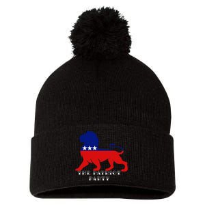 The Patriotic Party Pom Pom 12in Knit Beanie