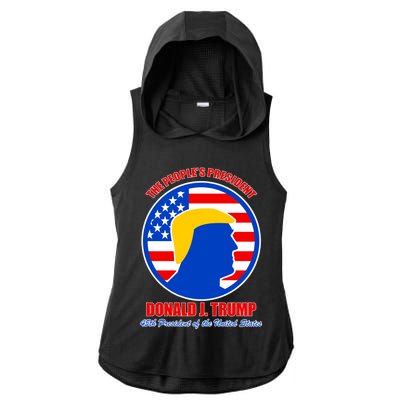 The People's President Donald Trump USA Logo Ladies PosiCharge Tri-Blend Wicking Draft Hoodie Tank