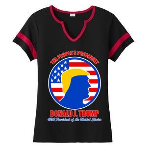 The People's President Donald Trump USA Logo Ladies Halftime Notch Neck Tee