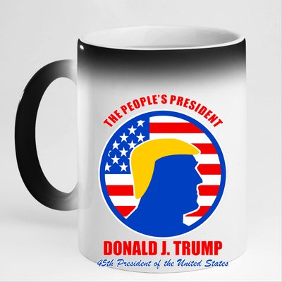 The People's President Donald Trump USA Logo 11oz Black Color Changing Mug