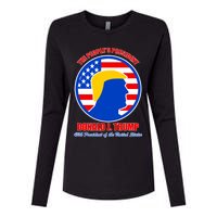 The People's President Donald Trump USA Logo Womens Cotton Relaxed Long Sleeve T-Shirt