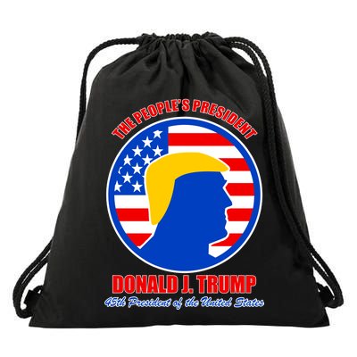 The People's President Donald Trump USA Logo Drawstring Bag