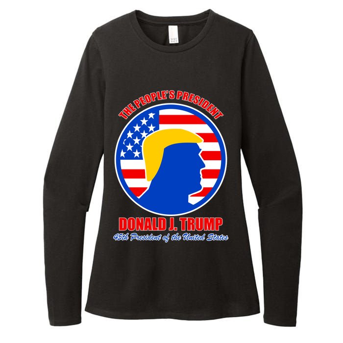 The People's President Donald Trump USA Logo Womens CVC Long Sleeve Shirt