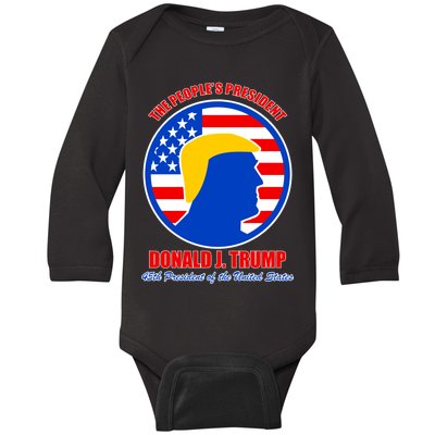 The People's President Donald Trump USA Logo Baby Long Sleeve Bodysuit