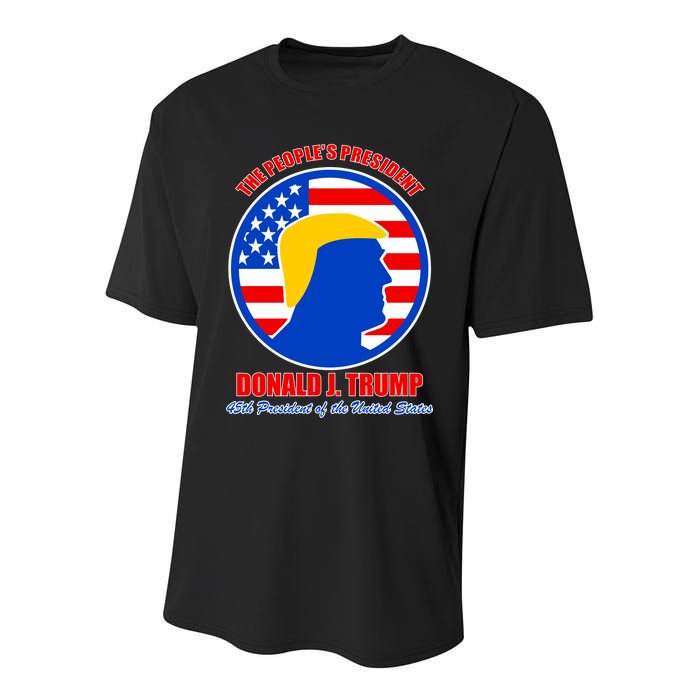 The People's President Donald Trump USA Logo Youth Performance Sprint T-Shirt