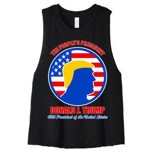 The People's President Donald Trump USA Logo Women's Racerback Cropped Tank