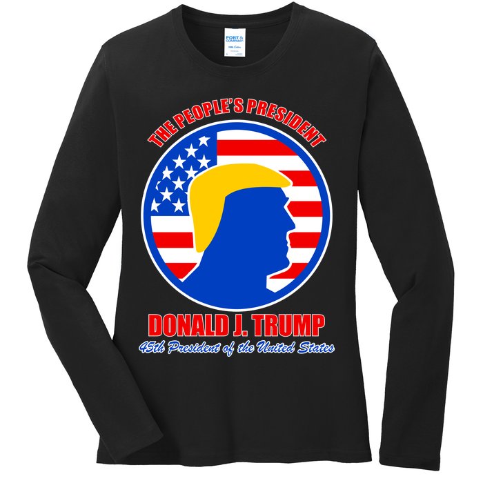 The People's President Donald Trump USA Logo Ladies Long Sleeve Shirt