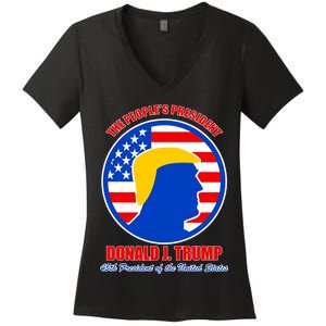 The People's President Donald Trump USA Logo Women's V-Neck T-Shirt